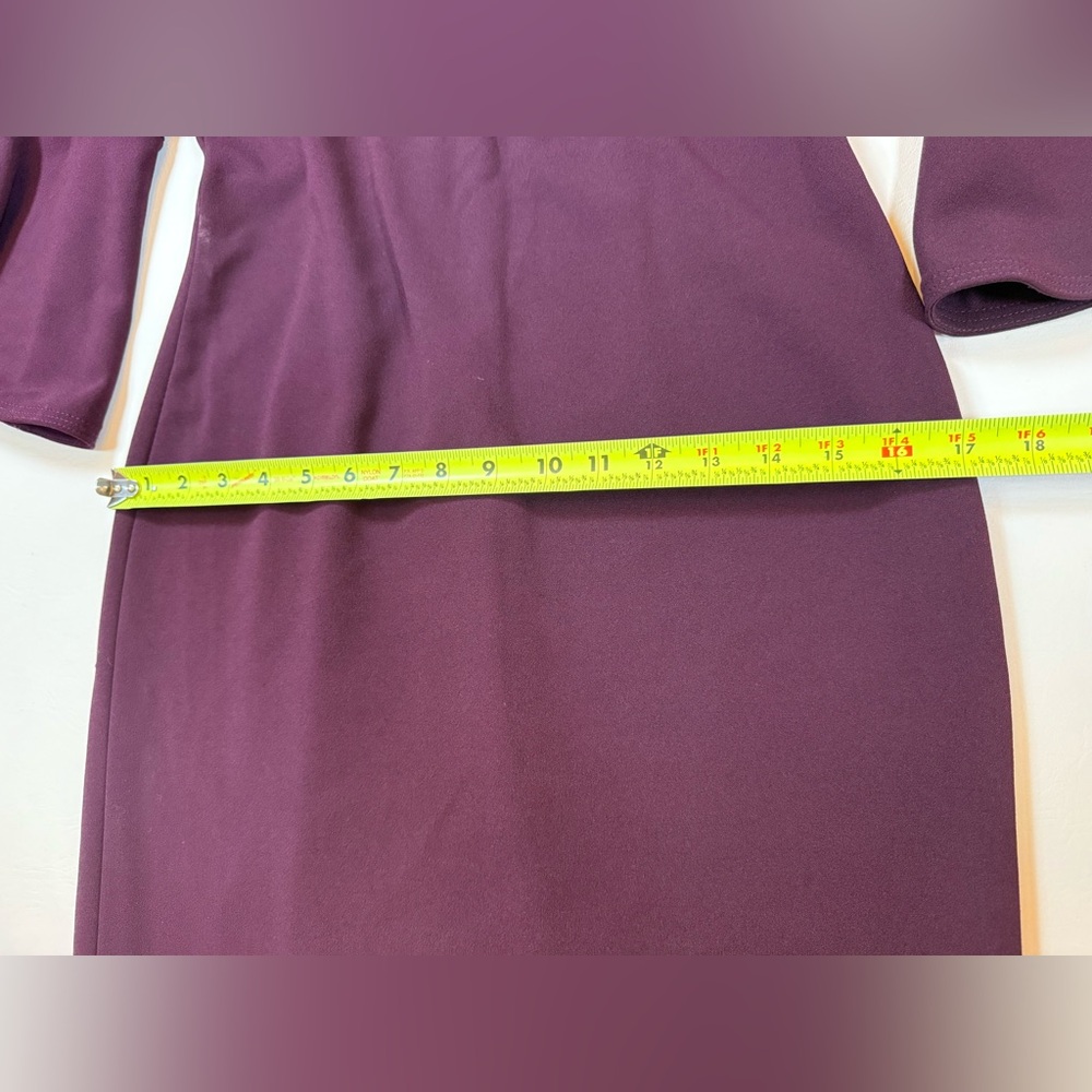 Calvin Klein plum size 4 women’s bell 3/4 sleeve boat neck sheath dress (U) - Picture 8 of 11